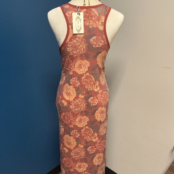 Mia Joy Floral Racerback Ribbed Bodycon Midi Dress - Picture 2 of 3